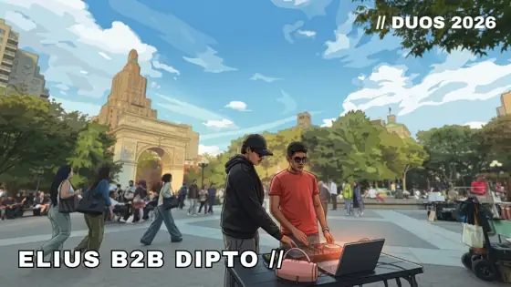 Video still from Elius B2B Dipto, Washington Square Park, NYC